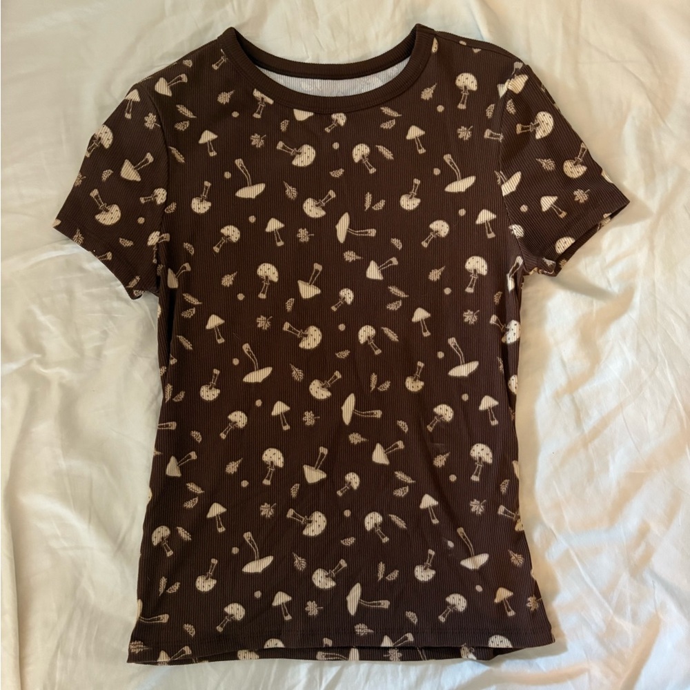 No Boundaries Brown Mushroom Tee